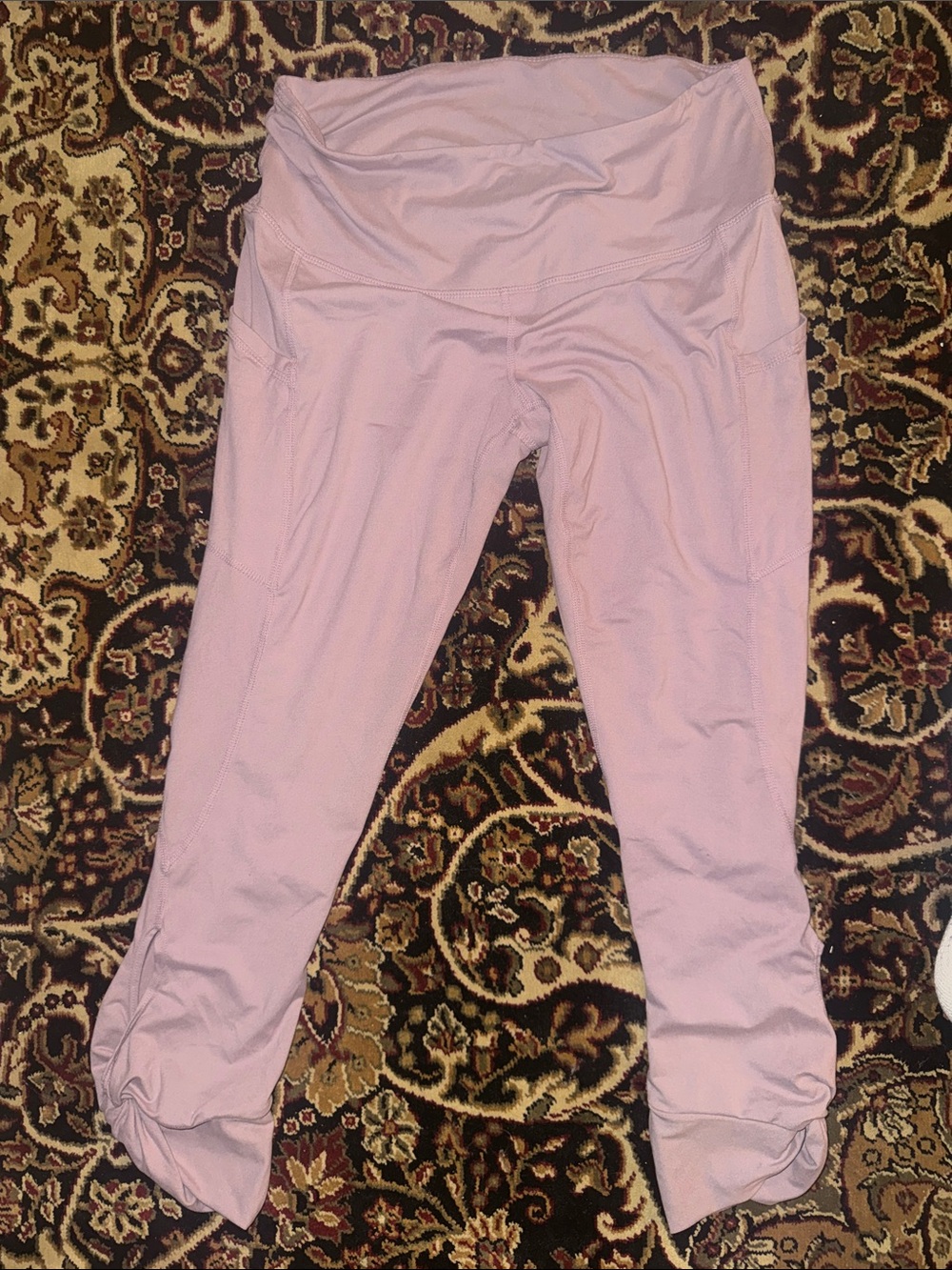 Buttery soft lavender white birch capri leggings size L